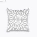 DecorBites™ Geometric Embroidered Cushion Cover Light Grey Cotton 45x45cm