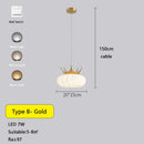 DecorBites™ Gold Crown Pendant Light: Luxe Cloud Hanging Lamp for Children's Bedroom and Living Room