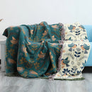DecorBites™ Cotton Gauze Non-Slip Sofa Blanket: Double-Sided Jacquard, Yarn-Dyed, Four Seasons Quality