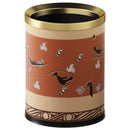 DecorBites™ Leather Trash Bin Gold/Silver Metal Large Capacity for Home & Hotel