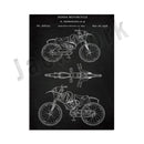 DecorBites™ Dirt Bike Patent Blueprint Poster Canvas Wall Art