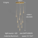 DecorBites™ Gold LED Chandelier for Duplex Villa Living Room and Staircase