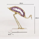 DecorBites™ Crystal Crane Sculpture: Green Gem Bird Figurine for Home Decor
