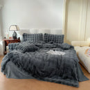 DecorBites™ Deluxe Faux Rabbit Fur Bedding Set: Soft Velvet, Plush Warmth for Winter