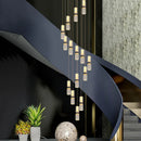 DecorBites™ Crystal Columnar Chandelier Stair Lamp Household Bubble Living Room Restaurant Bar Villa Lightning