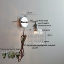 DecorBites™ Crystal Iron LED Wall Light Modern Bedside Lamp Clear Glass Wandlamp