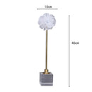 DecorBites™ Crystal Flower Glass Craft Hyalinite Sculpture Metal Decor Figurine