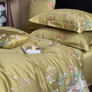 DecorBites™ Cotton Flowers Embroidery Bedding Set: Full Queen King Sizes