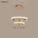 DecorBites™ Gold Crystal Ring Chandelier for Living Room and Restaurant Décor