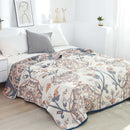 DecorBites™ 100% Cotton Gauze Summer Blanket - Soft Floral Throws for Sofa and Bed