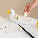 DecorBites™ Duck Chopstick Holder Tray White Rabbit Porcelain Plate Home Decor