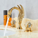 DecorBites™ Gold Swan Basin Faucet - Dual Crystal Handle Bathroom Mixer Tap - Cold/Hot Water