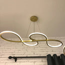 DecorBites™ Gold LED Chandelier: Modern Nordic Dining Room Pendant Lights, Ideal for Kitchen, Bar, Office.