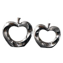 DecorBites™ Golden Apple Sculpture: Ceramic Cut-out Artificial Fruit for Fortunate Home Decor