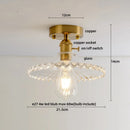 DecorBites™ Green Flower Glass Copper Ceiling Light - Nordic Modern LED, Living Room Bedroom Hallway Fixtures