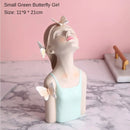 DecorBites™ Decorative Butterfly Girl Sculptures Resin Flower Vase Ornaments