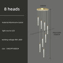 DecorBites™ Golden LED Crystal Chandelier for Living Room Staircase