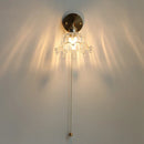 DecorBites™ Crown Glass LED Wall Lights Brass Switch Stair Fixtures