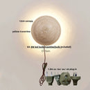 DecorBites™ LED Wall Light: Nordic Modern Design with White Glass & Yellow Travertine Wood