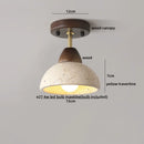 DecorBites™ LED Ceiling Lamp Natural Yellow Travertine Walnut Wood Ceiling Lights