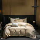 DecorBites™ Luxe Embroidered Cotton Bedding Set: Duvet Cover, Pillowcases, Flat Sheet