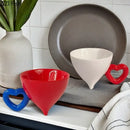 DecorBites™ Heart Ceramic Coffee Mug Tea Cup Set, Conical Dining Table Milk Juice Container