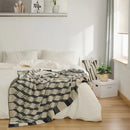 DecorBites™ 3D Cube Cotton Knitted Plaid Blanket - Soft and Cozy Nordic Bedspread