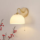 DecorBites™ Iron White Glass LED Wall Lamp Sconce Pull Chain Switch Nordic Modern Stair Light