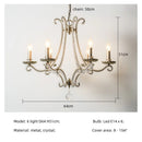 DecorBites™ Crystal LED Chandelier: French Living Room Retro E14 Pendant Light for Home Decor