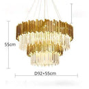 DecorBites™ Crystal LED Pendant Lights: Luxury Gold Plating Metal Hanging Lamp for Living, Dining, Bedroom