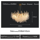 DecorBites™ Gold Chandelier Glass Pendant Lamp for Home Decor - Modern Luxury Lighting