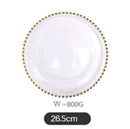 DecorBites™ Gold Beads Glass Plate, Large Round Fruit Plate for Stylish Dining