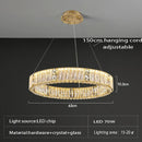 Luxury gold crystal ceiling chandelier dining room double ring led