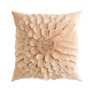 DecorBites™ 3D Velvet Flower Pillow Covers in Yellow Beige 45x45cm