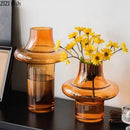 DecorBites™ Amber Glass Vase Hydroponics Flower Pots Room Decor Arrangement Floral Vases