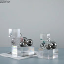 DecorBites™ Crystal Ladder Silver Ball Desk Ornament Geometric Block Room Decor