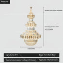 DecorBites™ Crystal Chandelier: Villa High Living Room Luxury Lighting