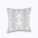 DecorBites™ Geometric Embroidered Cushion Cover Light Grey Cotton 45x45cm