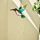 Hummingbird Stained Glass Window Hanging Ornament Rainbow Maker Crystal Prism Suncatcher Home Garden Party Decoration Windchimes