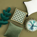DecorBites™ Geometric Tufted Embroidery Cushion Cover 45x45cm Black White Lattice Sofa Pillow