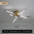 DecorBites™ Gold LED Ceiling Chandelier for Living Room Bedroom Kitchen - Dimmable Pendant Light