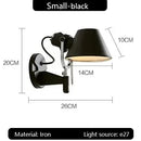 DecorBites™ Industrial Black Silver Swing Arm Wall Lamp - Rotatable Miniature Table Lamp E27