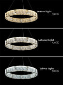 DecorBites™ Crystal Glass Chandelier: Big Round Luxury LED Ceiling Hanging Lamps for Home Decor.