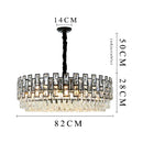 DecorBites™ Crystal LED Chandeliers Black Round Pendant Light for Living Room Dining Indoor Kitchen Bedroom