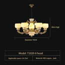 DecorBites™ All Copper Jade Chinese Chandelier: Modern & Simple Living Room Lighting