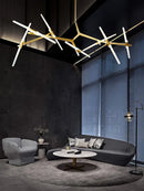 DecorBites™ Gold Branch LED Chandelier for Duplex Villa Staircase - Modern Indoor Lighting