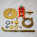 DecorBites™ Brush Gold Bathroom Shower Tub Faucet Wall Mount Golden Plated Mixer Tap