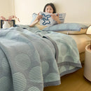 DecorBites™ Cotton Three-Layer Towel Blanket with Pillow - Summer Cool Quilt