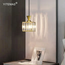 Modern gold mini crystal pendant light – bedroom chandelier