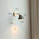 DecorBites™ Glass Shade LED Wall Light with Pull Chain Switch - Plug-In Bedroom Lamp